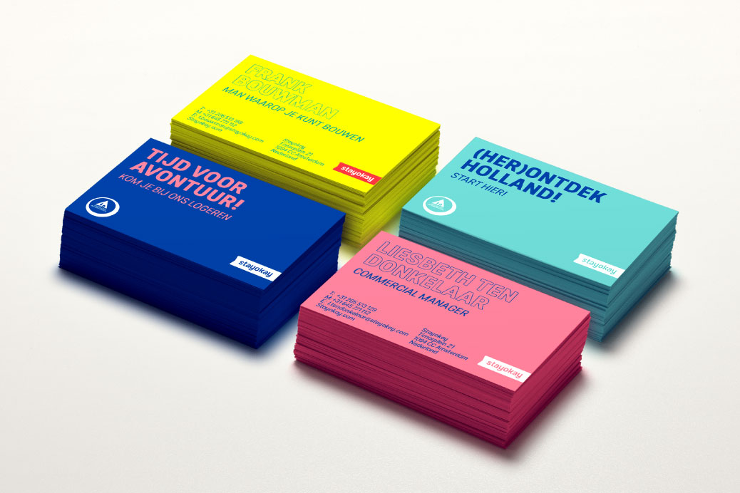 colourful businesscards visitekaartjes design