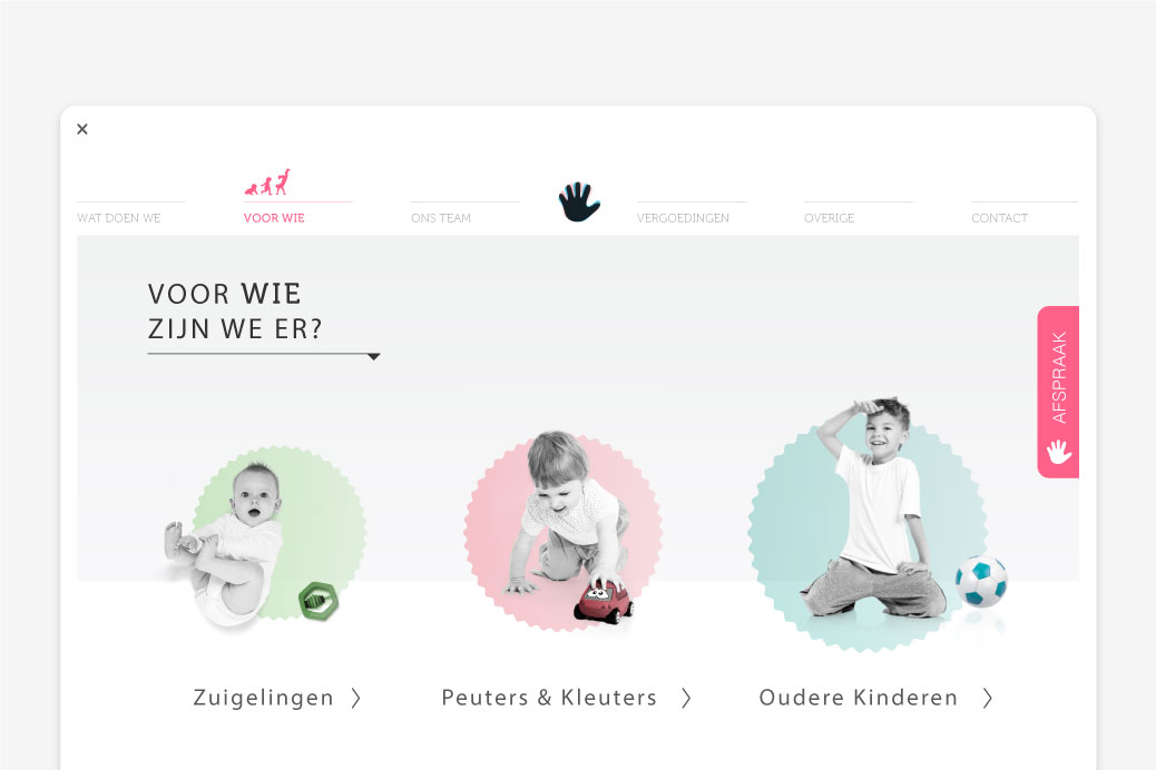 kinderfysiotherapie amsterdam website ontwerp parallax