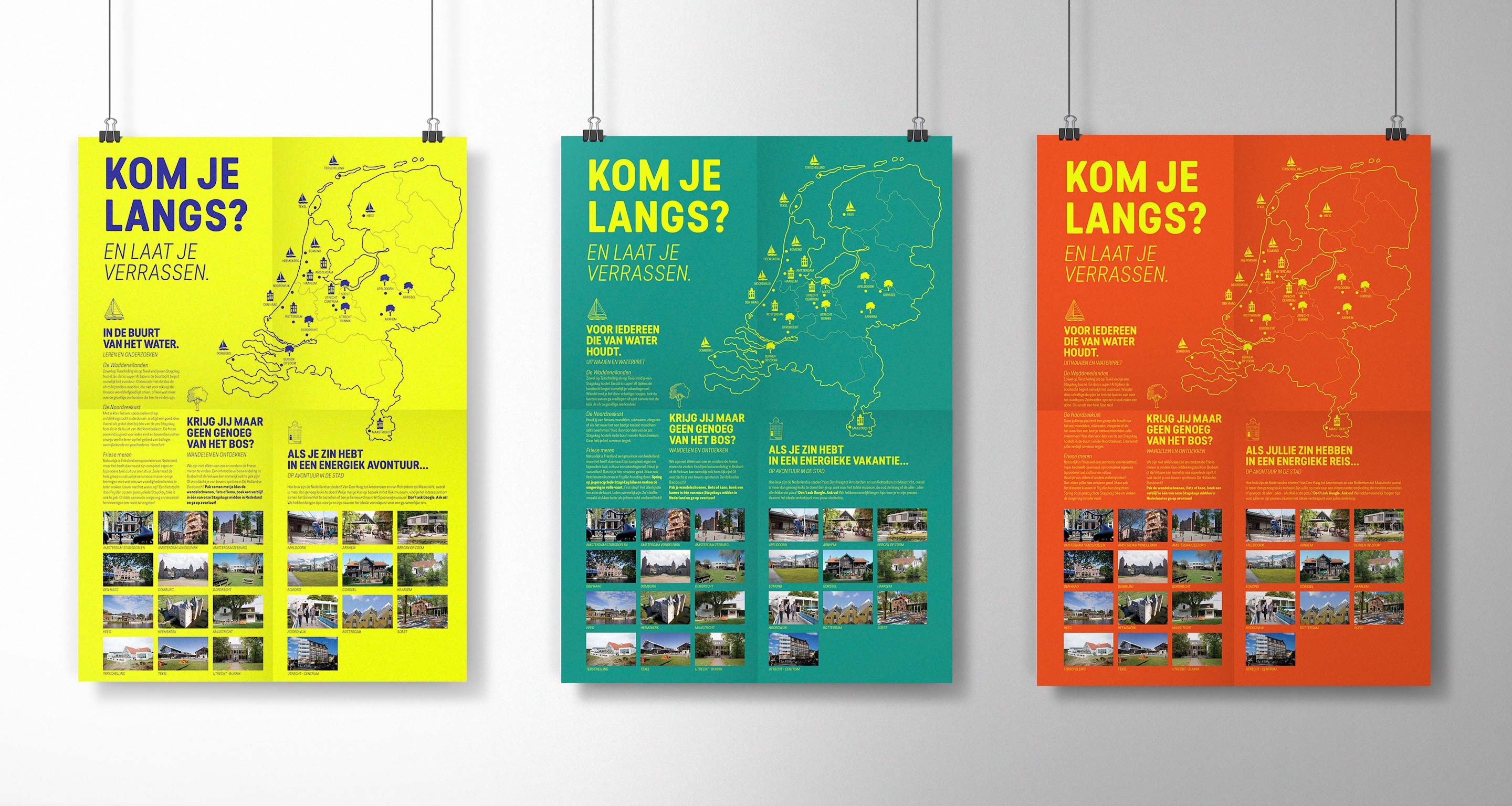 Stayokay gevouwen brochures tot poster